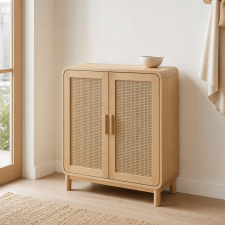 라탄 내추럴 수납장 2DOOR